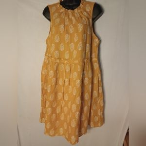 Lucky Brand Women's Size Medium Ruffley Yellow   Mini Dress